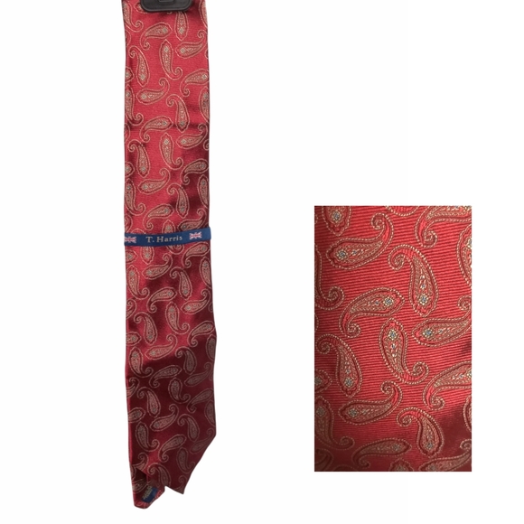 T.Harris London Paisley Silk Tie - Picture 1 of 5